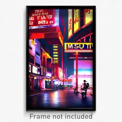 Pixel Art Poster - Musty Thai City (8 Bit Psychedelic Trippy Video Game Print)