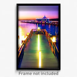 Pixel Art Poster - Dazzling Wharf (8 Bit Psychedelic Trippy Video Game Print)