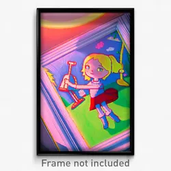 Pixel Art Poster - Adorable Drawing (8 Bit Psychedelic Trippy Video Game Print)