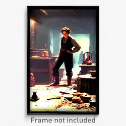 Pixel Art Poster - Dreary Cobbler (8 Bit Psychedelic Trippy Video Game Print)