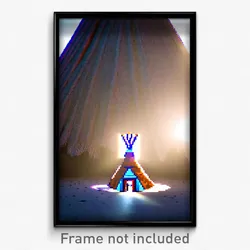 Pixel Art Poster - Tremendous Wigwam (8 Bit Psychedelic Trippy Video Game Print)