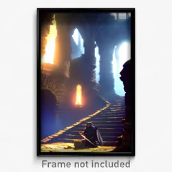 Pixel Art Poster - Mysterious Lair (8 Bit Psychedelic Trippy Video Game Print)