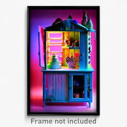 Pixel Art Poster - Artistic Hutch (8 Bit Psychedelic Trippy Video Game Print)
