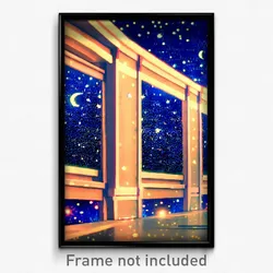 Pixel Art Poster - Starry Rest (8 Bit Psychedelic Trippy Weird Video Game Print)