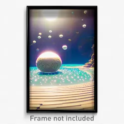 Pixel Art Poster - Spherical Ocean (8 Bit Psychedelic Trippy Video Game Print)