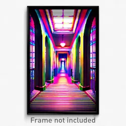 Pixel Art Poster - Lavish Corridor (8 Bit Psychedelic Trippy Video Game Print)