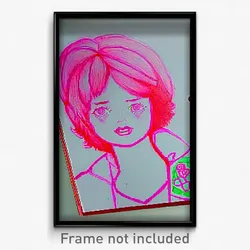 Pixel Art Poster - Rosy Drawing (8 Bit Psychedelic Trippy Video Game Print)