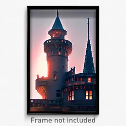 Pixel Art Poster - Spectacular Turret (8 Bit Psychedelic Video Game Print)