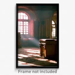 Pixel Art Poster - Old Fashioned Resting Place (8 Bit Video Game Print)