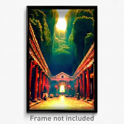 Pixel Art Poster - Dense Hermitage (8 Bit Psychedelic Trippy Video Game Print)