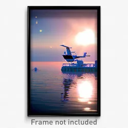 Pixel Art Poster - Buoyant Landing (8 Bit Psychedelic Trippy Video Game Print)