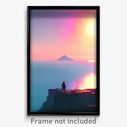 Pixel Art Poster - Distant Domain (8 Bit Psychedelic Trippy Video Game Print)