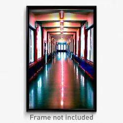 Pixel Art Poster - Tremendous Corridor (8 Bit Psychedelic Video Game Print)
