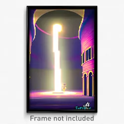 Pixel Art Poster - Swirly Hideout (8 Bit Psychedelic Trippy Video Game Print)