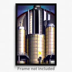 Pixel Art Poster - Dizzying Silo (8 Bit Psychedelic Trippy Video Game Print)