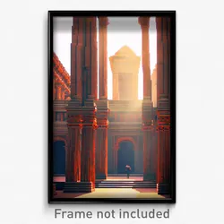 Pixel Art Poster - Grand Ancient Architecture (8 Bit Video Game Print)