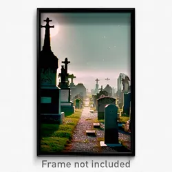 Pixel Art Poster - Important Graveyard (8 Bit Psychedelic Video Game Print)