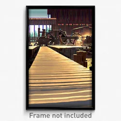 Pixel Art Poster - Bumpy Sawmill (8 Bit Psychedelic Trippy Video Game Print)