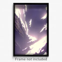 Pixel Art Poster - White Badland (8 Bit Psychedelic Trippy Video Game Print)