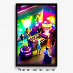 Pixel Art Poster - Miniature Discotheque (8 Bit Psychedelic Video Game Print)