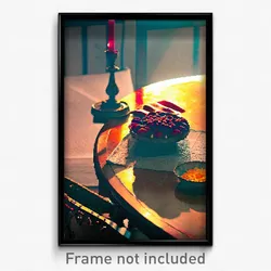 Pixel Art Poster - Stained Table (8 Bit Psychedelic Trippy Video Game Print)