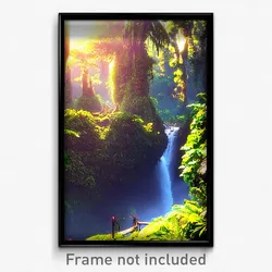 Pixel Art Poster - Gorgeous Rainforest (8 Bit Psychedelic Video Game Print)