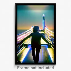 Pixel Art Poster - Electric Cruise (8 Bit Psychedelic Trippy Video Game Print)