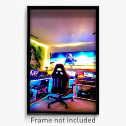 Pixel Art Poster - Jaw Dropping Gaming Room (8 Bit Psychedelic Video Game Print)
