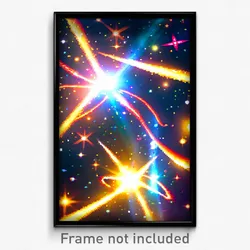 Pixel Art Poster - Animated Galaxy Battle (8 Bit Psychedelic Video Game Print)