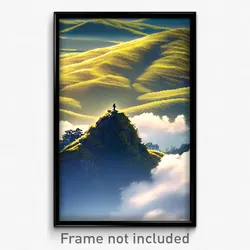 Pixel Art Poster - Vast Hills (8 Bit Psychedelic Trippy Weird Video Game Print)
