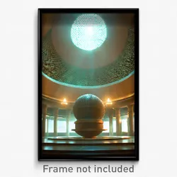 Pixel Art Poster - Spherical Antechamber (8 Bit Psychedelic Video Game Print)