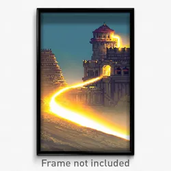Pixel Art Poster - Agitated Fort (8 Bit Psychedelic Trippy Video Game Print)