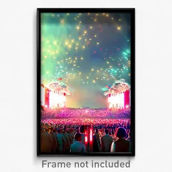 Pixel Art Poster - Unique Independence Day (8 Bit Psychedelic Video Game Print)