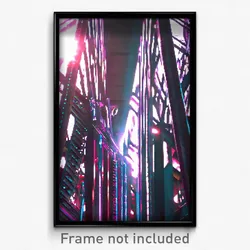 Pixel Art Poster - Metallic Wild (8 Bit Psychedelic Trippy Video Game Print)