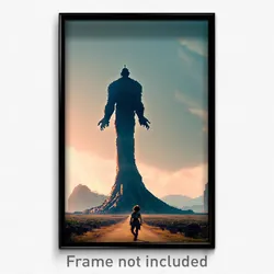Pixel Art Poster - Narrow Giant (8 Bit Psychedelic Trippy Video Game Print)