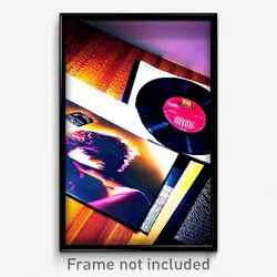 Pixel Art Poster - Dramatic Vinyl Record (8 Bit Psychedelic Video Game Print)
