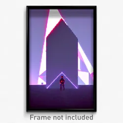Pixel Art Poster - Triangular Esplande (8 Bit Psychedelic Video Game Print)