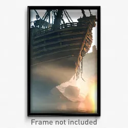 Pixel Art Poster - Made Up Shipwreck (8 Bit Psychedelic Trippy Video Game Print)