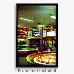 Pixel Art Poster - Classic Pizza Shop (8 Bit Psychedelic Video Game Print)