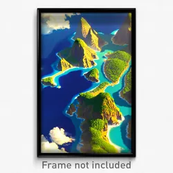 Pixel Art Poster - Colossal Archipelago (8 Bit Psychedelic Video Game Print)