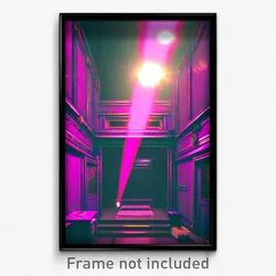 Pixel Art Poster - Glitchy Safehouse (8 Bit Psychedelic Trippy Video Game Print)