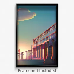 Pixel Art Poster - Imaginary Pallisade (8 Bit Psychedelic Video Game Print)