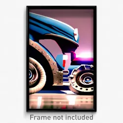 Pixel Art Poster - Nifty Wheels (8 Bit Psychedelic Trippy Video Game Print)