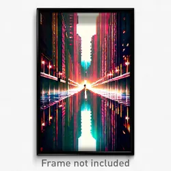 Pixel Art Poster - Magnificent Avenue (8 Bit Psychedelic Video Game Print)