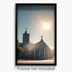 Pixel Art Poster - Unknown Church (8 Bit Psychedelic Trippy Video Game Print)