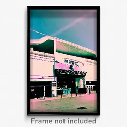 Pixel Art Poster - Oval Music Venue (8 Bit Psychedelic Trippy Video Game Print)