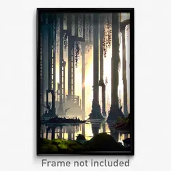 Pixel Art Poster - Steel Swamp (8 Bit Psychedelic Trippy Weird Video Game Print)