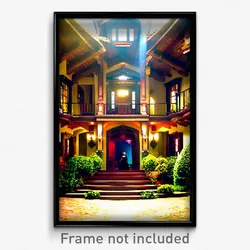 Pixel Art Poster - Elaborate Home (8 Bit Psychedelic Trippy Video Game Print)