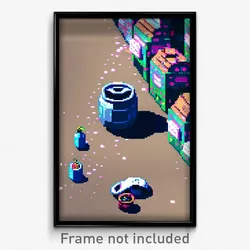 Pixel Art Poster - Tidy Waste (8 Bit Psychedelic Trippy Weird Video Game Print)