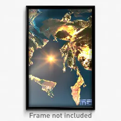 Pixel Art Poster - International Earthquake (8 Bit Psychedelic Video Game Print)